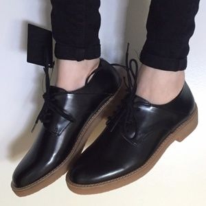 Faux Leather Oxford Shoe Sz 